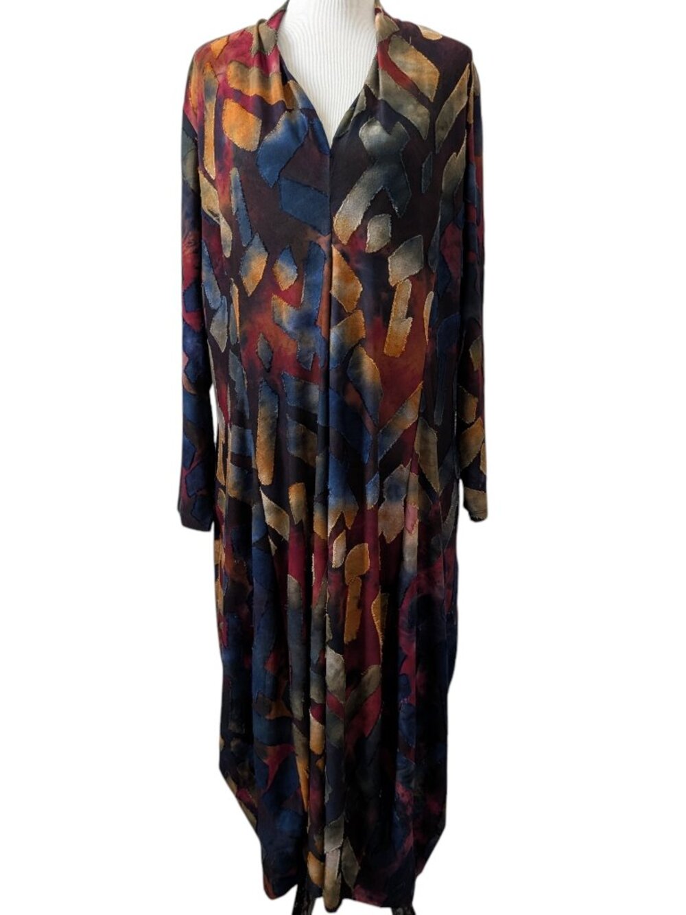 Alembika Womens NWT Size 7/US 18-20 Sunburst Abstract Pockets Cocoon Midi Dress